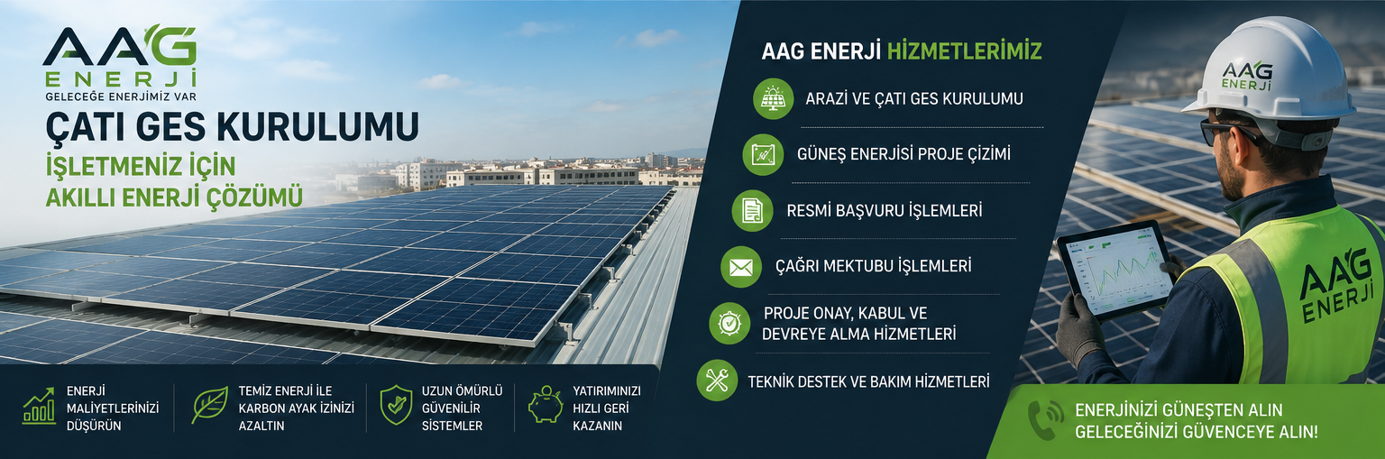 Antalya Arazi ve Çatı GES Kurulumu, Proje Çizimi ve Resmi Başvurular aag enerji